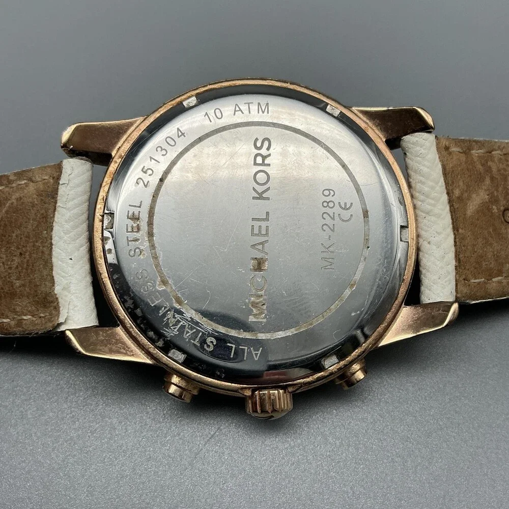 Michael Kors Mercer MK-2289 Womens Watch 41mm Rose Gold Tone New Battery